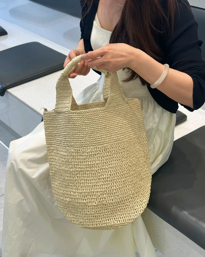 网红简约INS百搭编织手提包草编包包女夏季海边背包夏天大容量