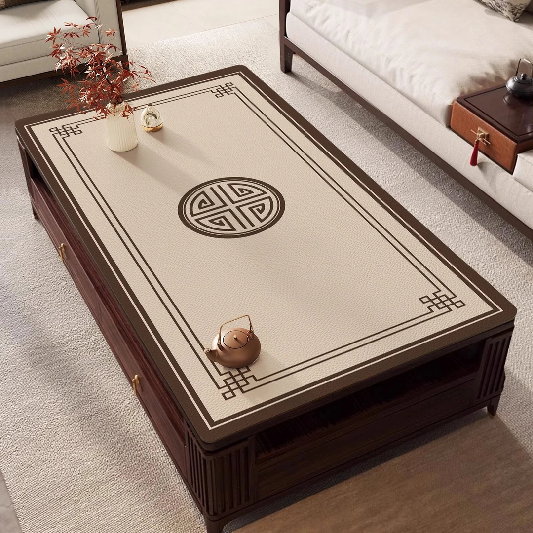 新中式茶几桌垫客厅桌布防水防油免洗防烫耐高温餐桌垫茶几保护垫