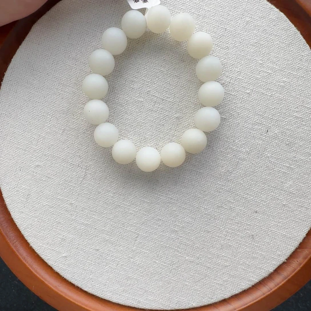 和田玉未镶嵌手链卡12且末金山白哑光，25