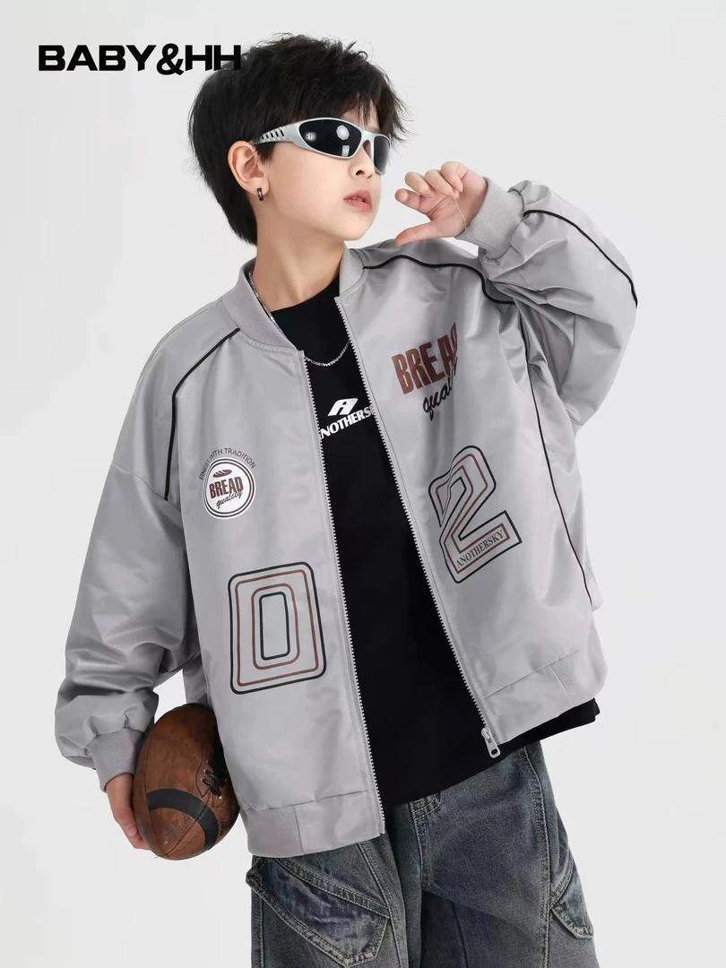 男童秋装韩范机车棒球服外套2025新款青少年儿童春秋户外运动夹克