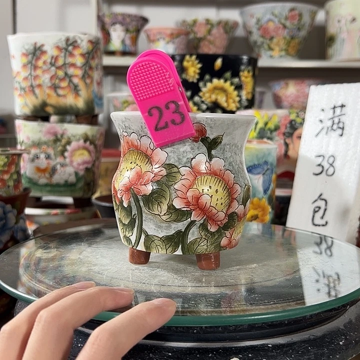 景德镇手绘花盆幸运花盆
