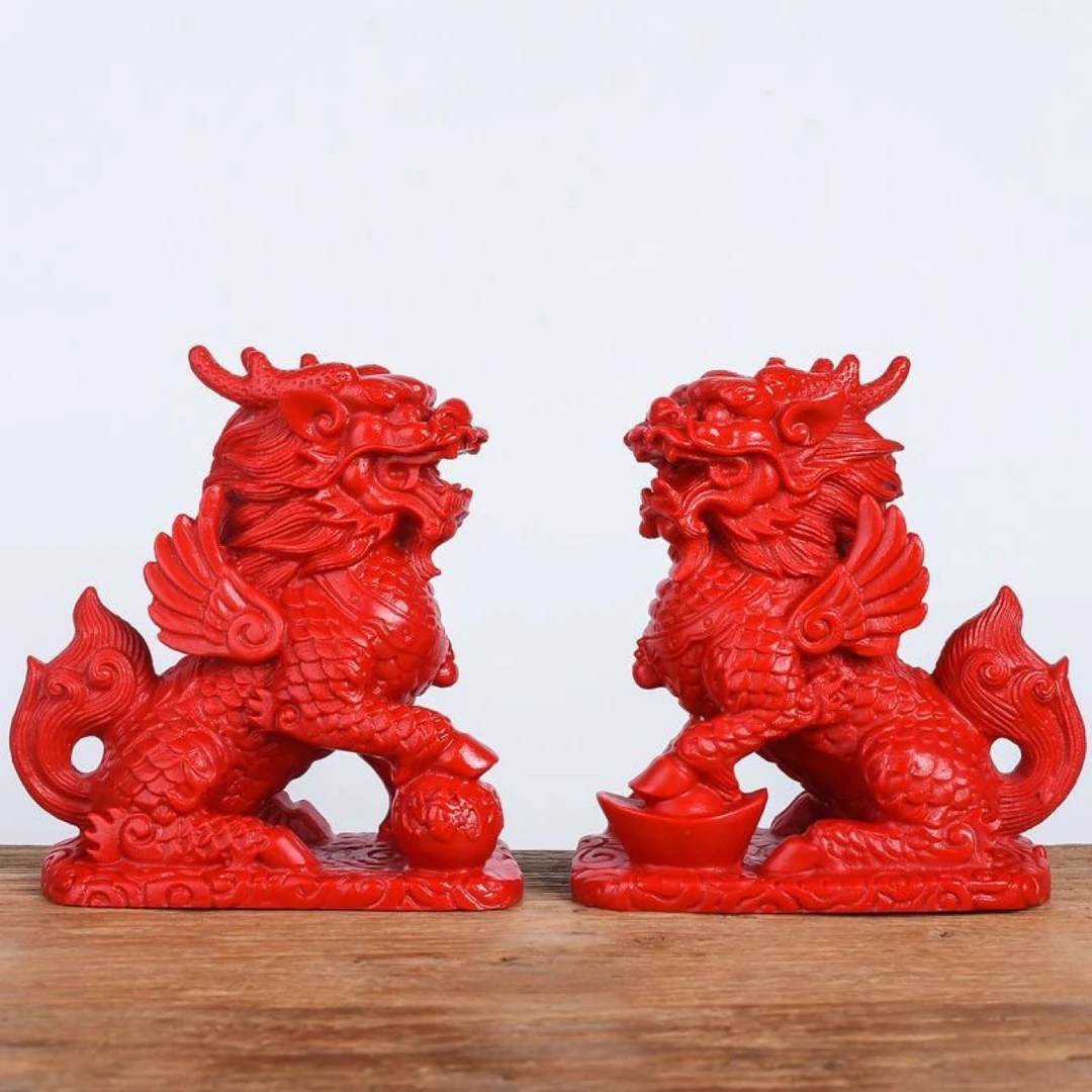 麒麟摆件工艺品招财如意客厅一对玄关办公桌桌面摆设神兽保平安