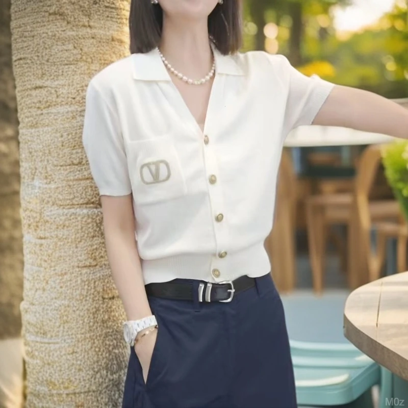 法式小香风Polo领针织背心女2025夏季新款高级感气质冰丝别致上衣