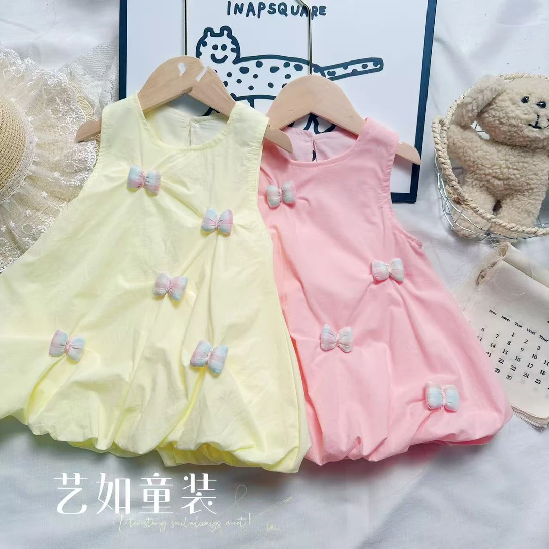 番茄家*【甜心ing】夏季上新立体蝴蝶结连衣裙D-W616