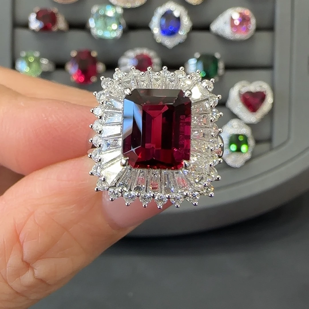 戒指碧玺18K金镶嵌3.88ct