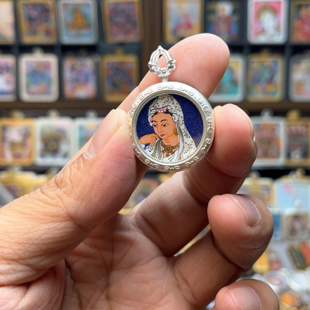 吊坠纯手绘观音大士福利卡