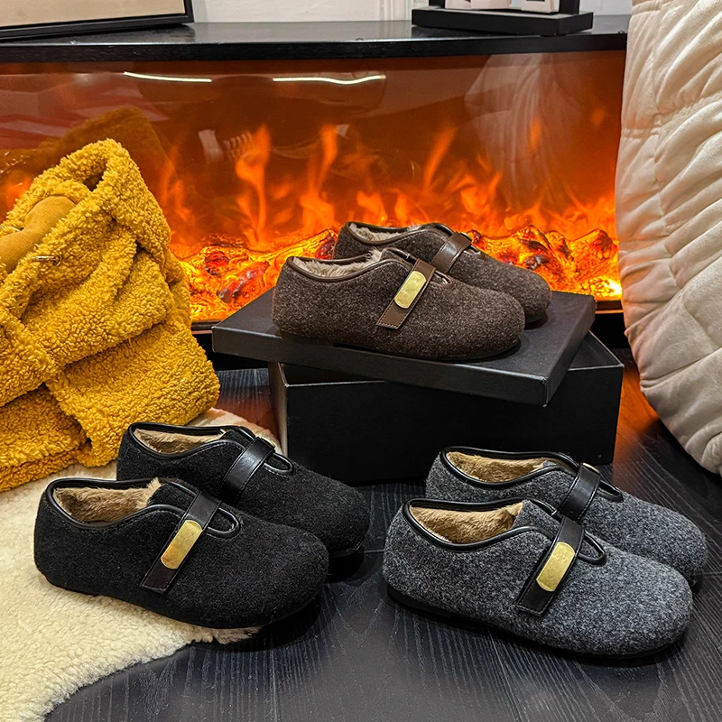 全包勃肯鞋女秋冬加绒加棉2025年新款内增高勃肯棉鞋一脚蹬鞋子