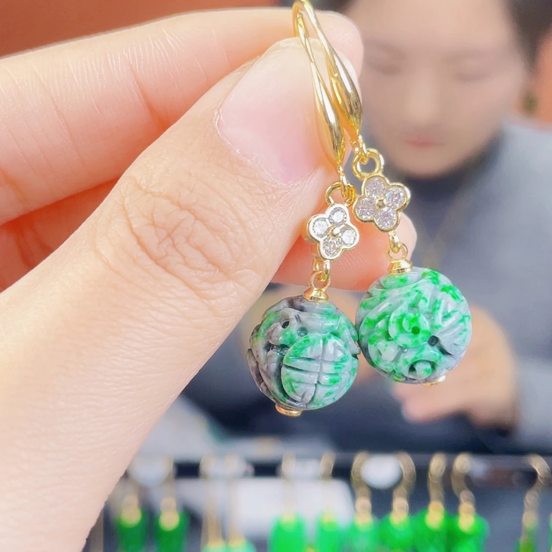 翡翠未镶嵌耳饰饰品