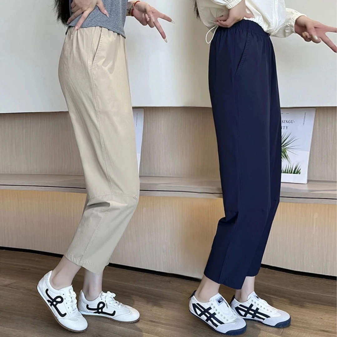 夏季凉感冰丝速干透气运动裤休闲裤小个子穿搭大码哈伦裤百搭