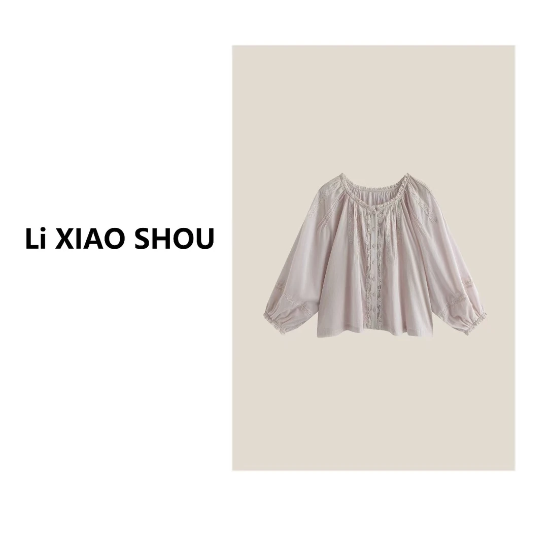 李小瘦大码女装【塞纳花房】宽松显瘦薄款百搭设计感气质衬衫女110D