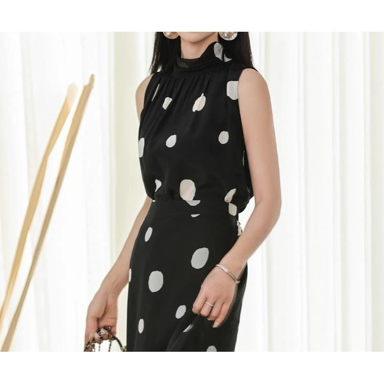 【奥兰多多&杨子家轻奢定制】波点无袖上衣525