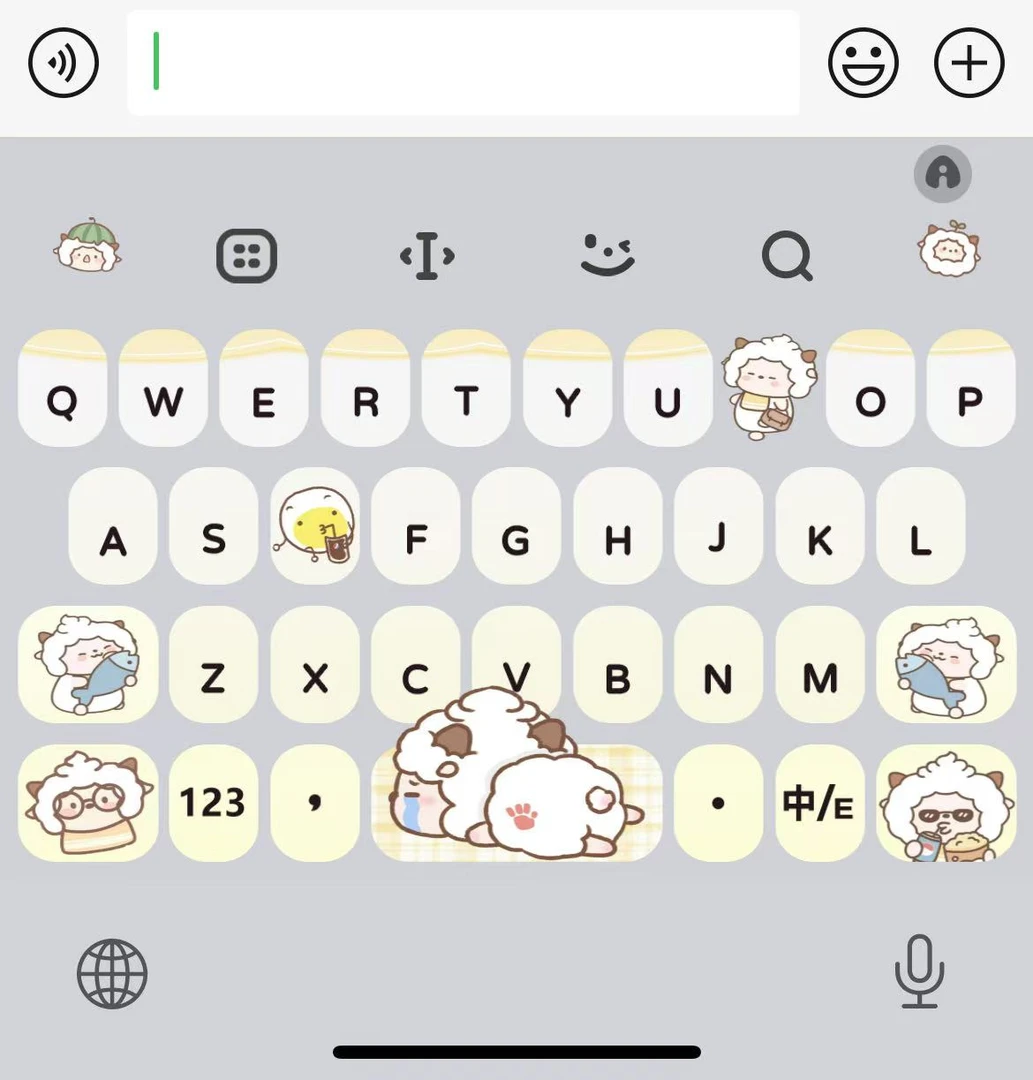 可爱小懒⚈₃⚈ios苹果安卓/百度输入法皮肤双色/美化包可爱键盘