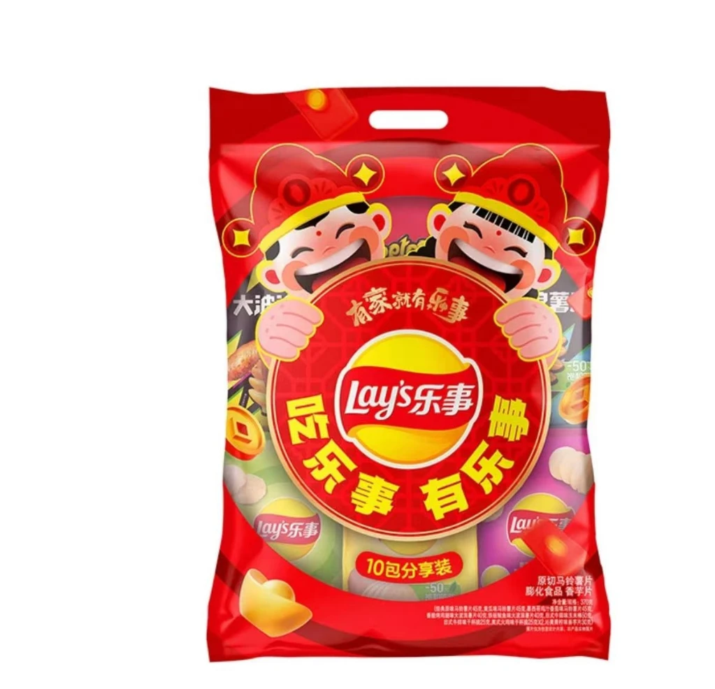 乐事薯片分享大礼包370g膨化食品小吃货解馋追剧休闲零食解馋零食