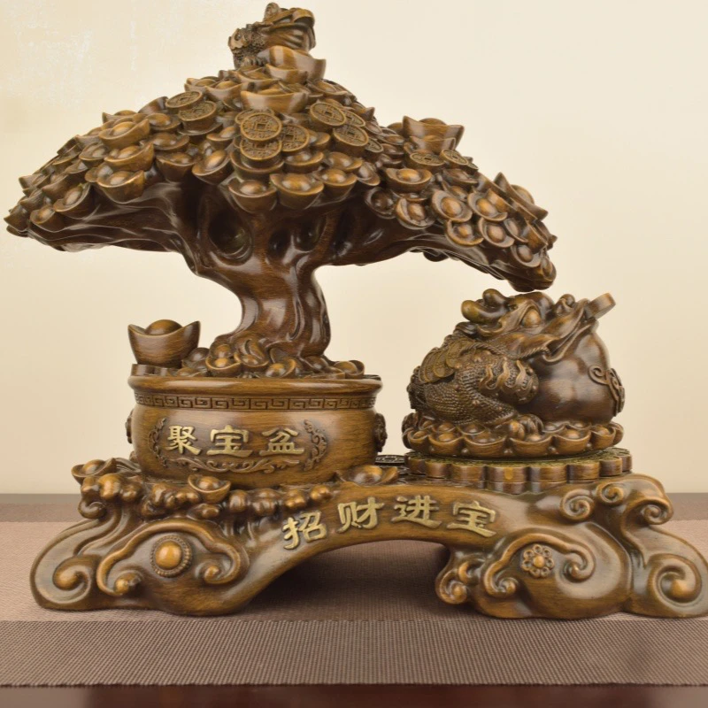 招财进宝（发财树）带金蟾可以旋转摆件特制