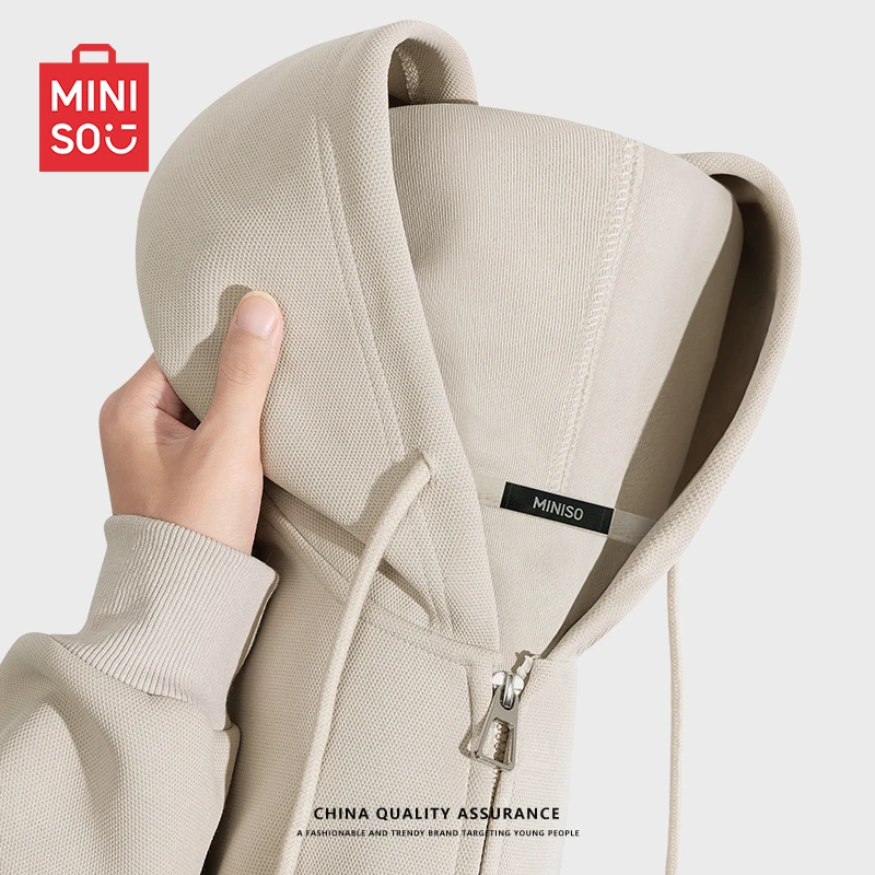 名创优品重磅开衫连帽卫衣男款秋季运动休闲情侣款帽衫重磅外套男