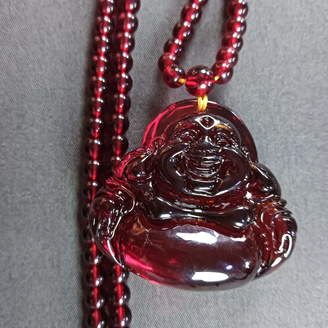 吊坠 【典藏】血龙丹 7A净水红色46/50/25mm佛公吊坠