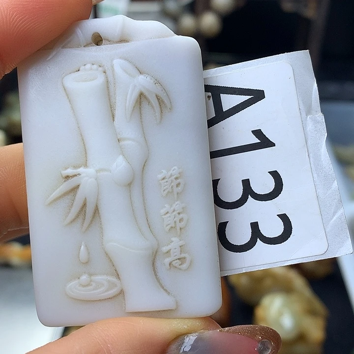 和田玉银S925镀金镶嵌颈饰