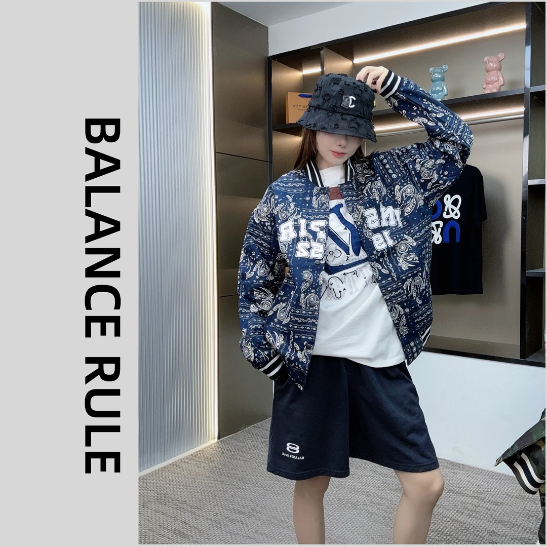 BALANCE RULE百搭中性风运动休闲夹克提花免烫螺纹下摆潮流夹克男