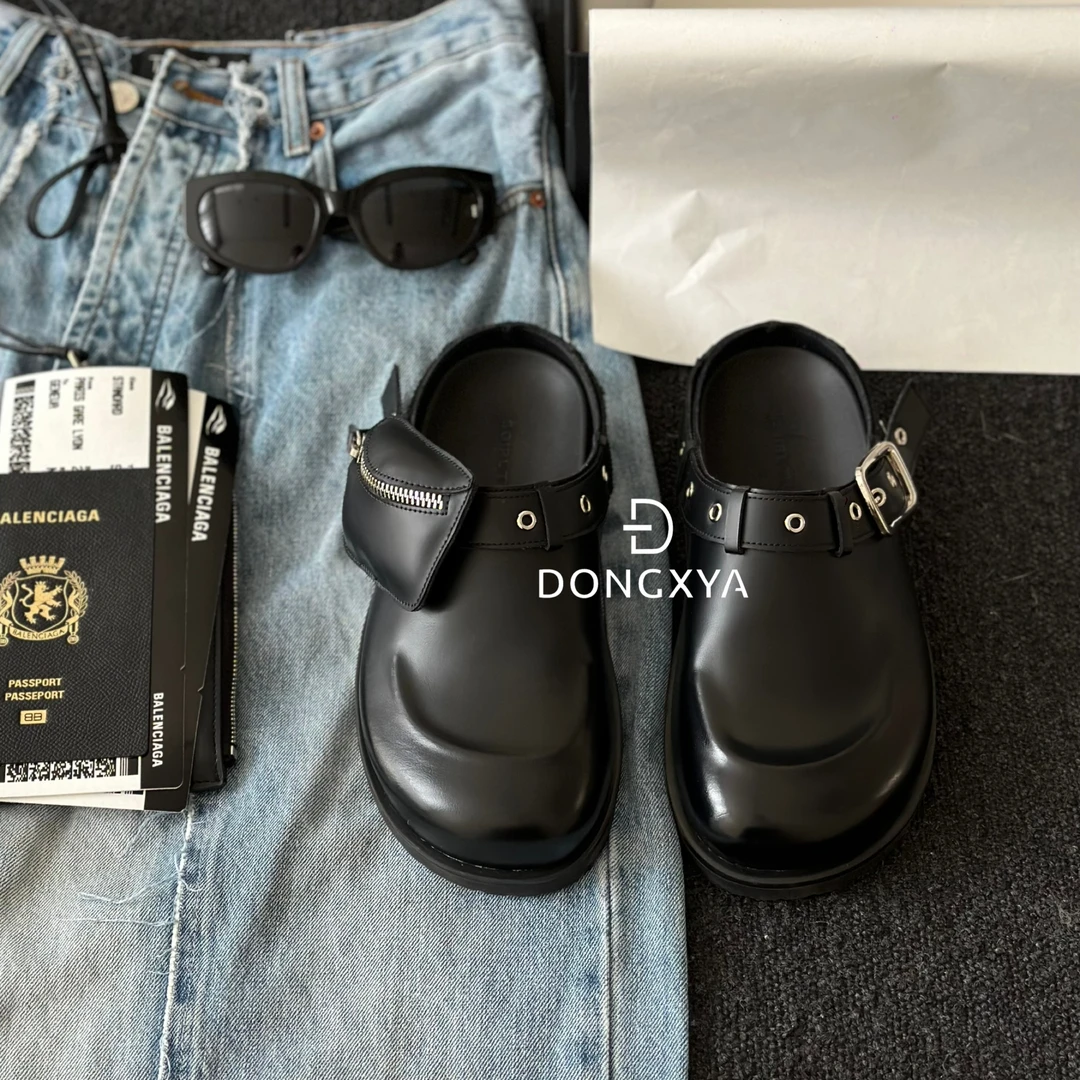 DONGXYA｜设计师款口袋勃肯半拖鞋｜小众时尚慵懒出片勃肯鞋百搭