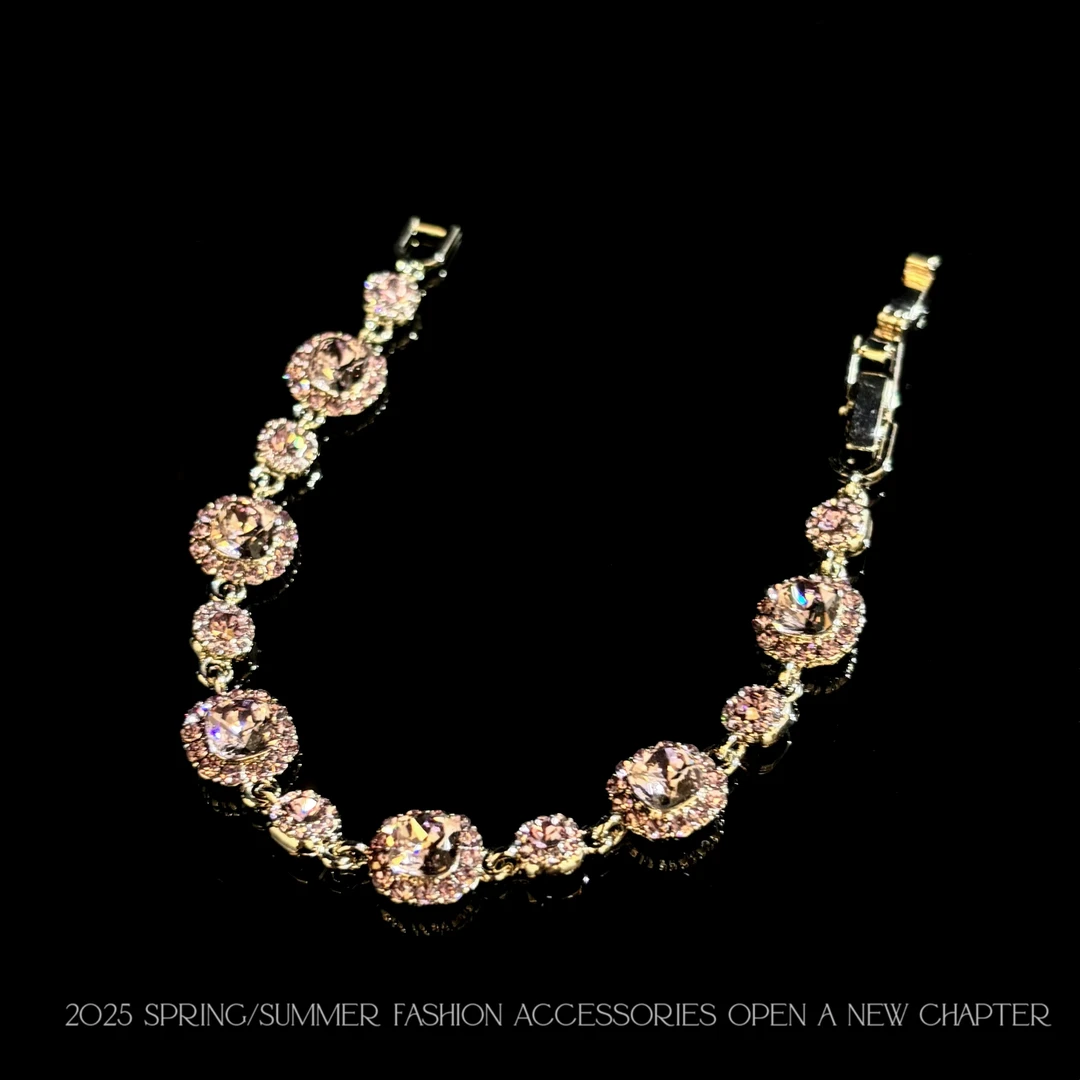 铜合金手链 镀K金 2025款C2449【粉紫方糖】BOBAOLI 手链