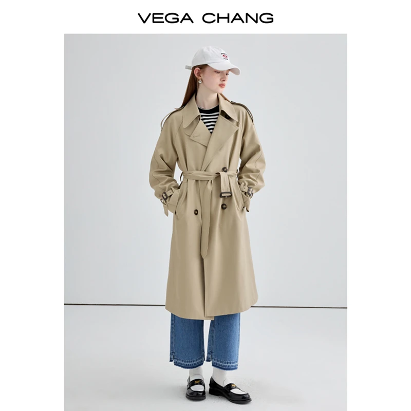 VEGA CHANG2025新款风衣女欧若风上新中长款外套女时尚107762
