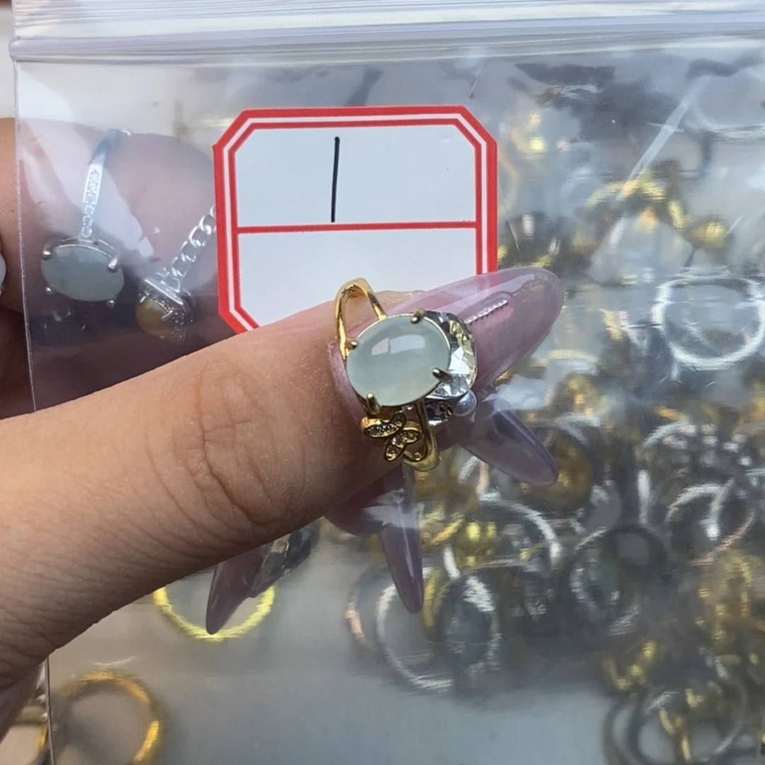 翡翠戒指合金三*吉翡翠首饰