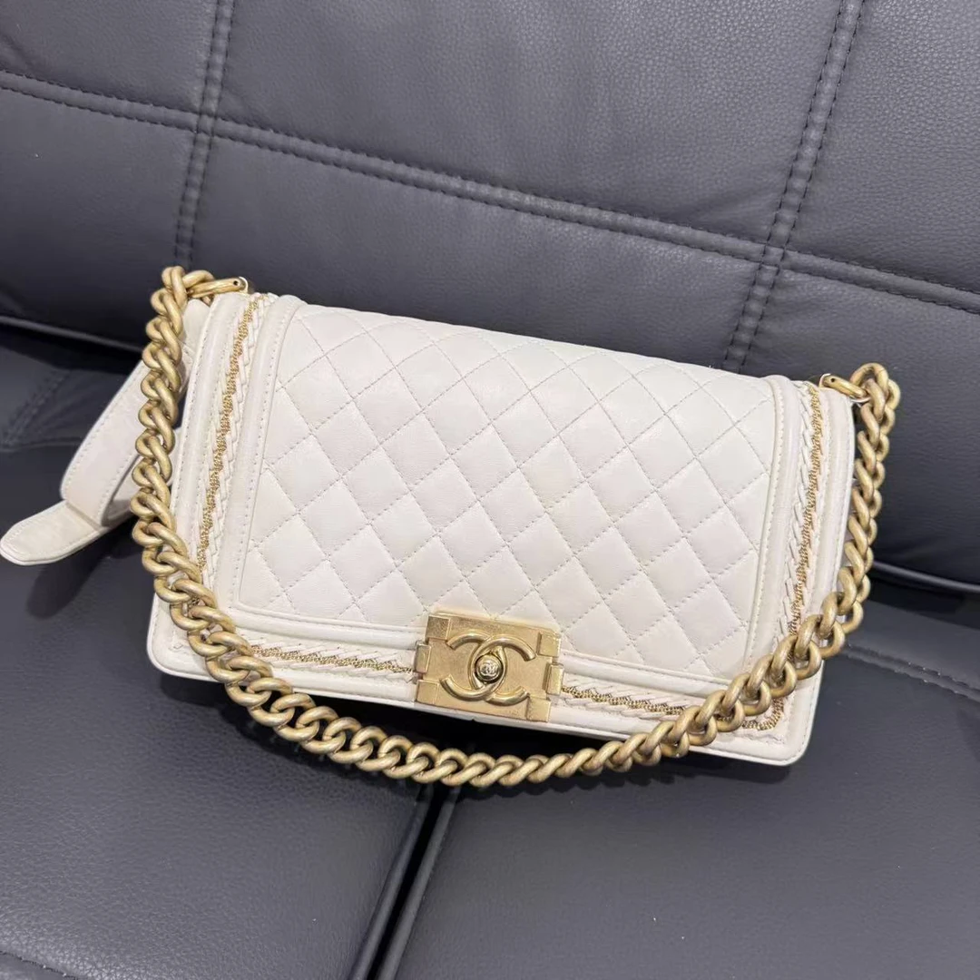 95新 Chanel/香奈儿 多多奢品/香奈儿中号滚边leboy斜挎包/98新