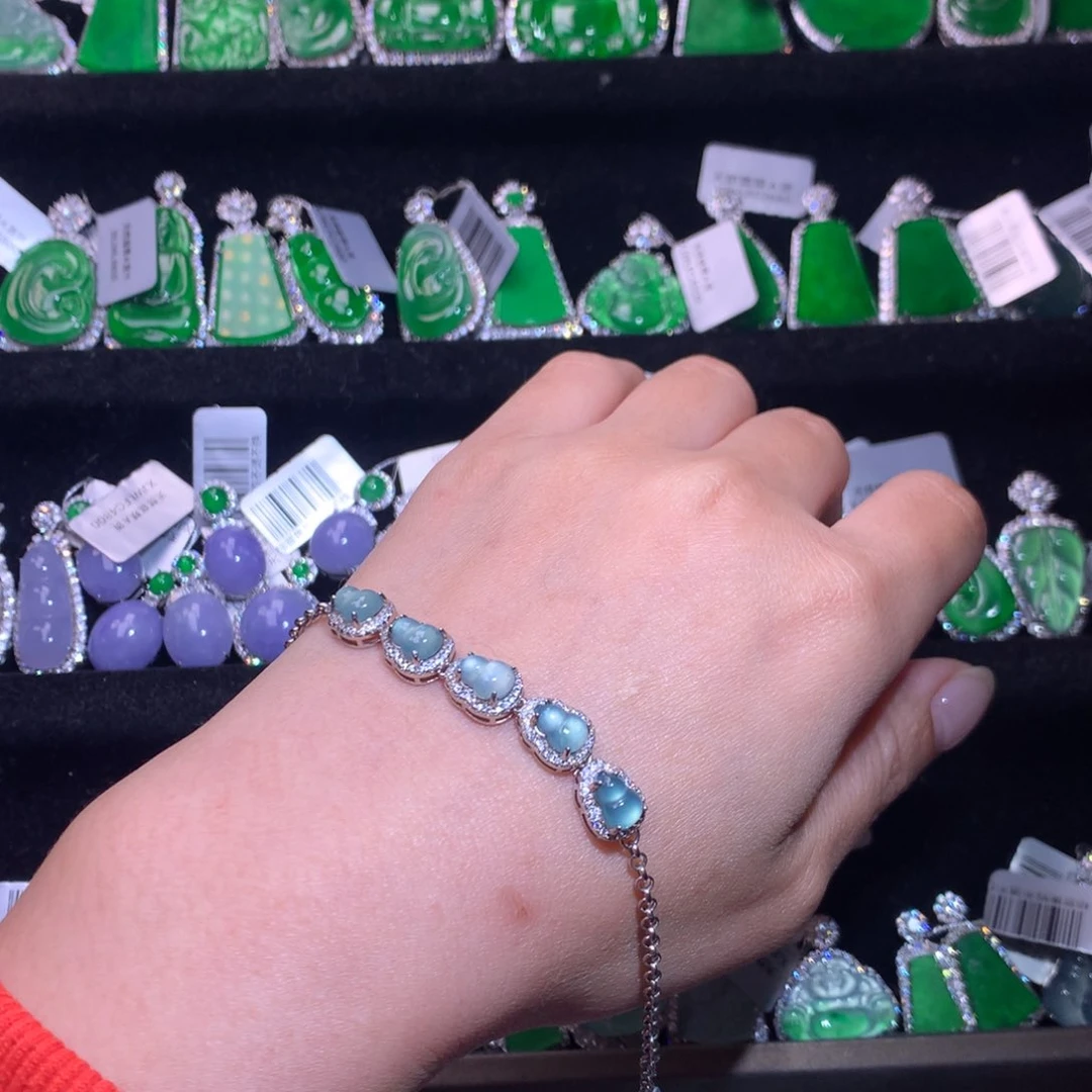 【闪购商品】银S925镶嵌手链翡翠天然翡翠