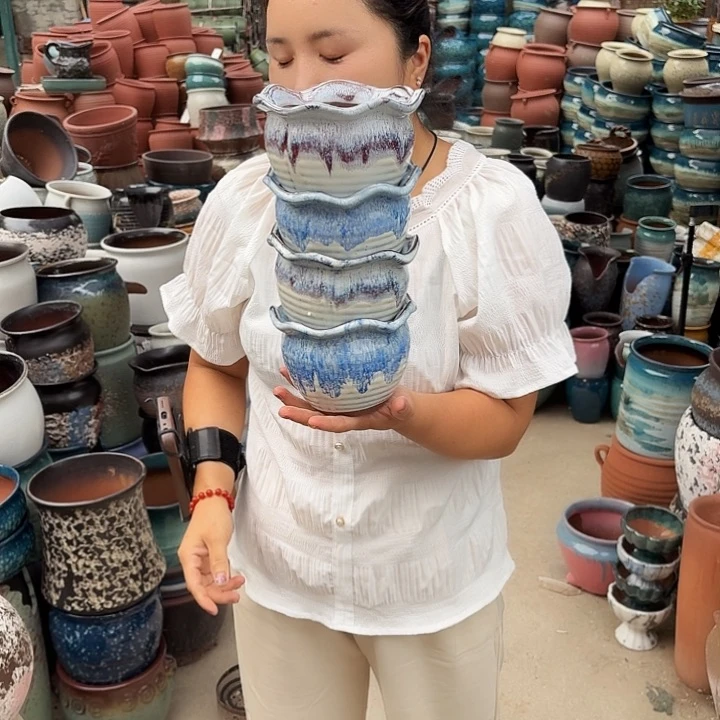 口15高8瑕疵四个盆子。