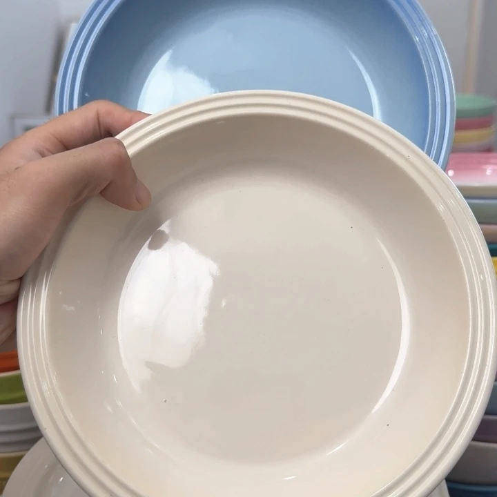 瓷片微瑕2个8英寸草帽盘