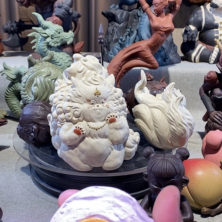 泥塑观*团紫砂艺术荷包蛋茶宠