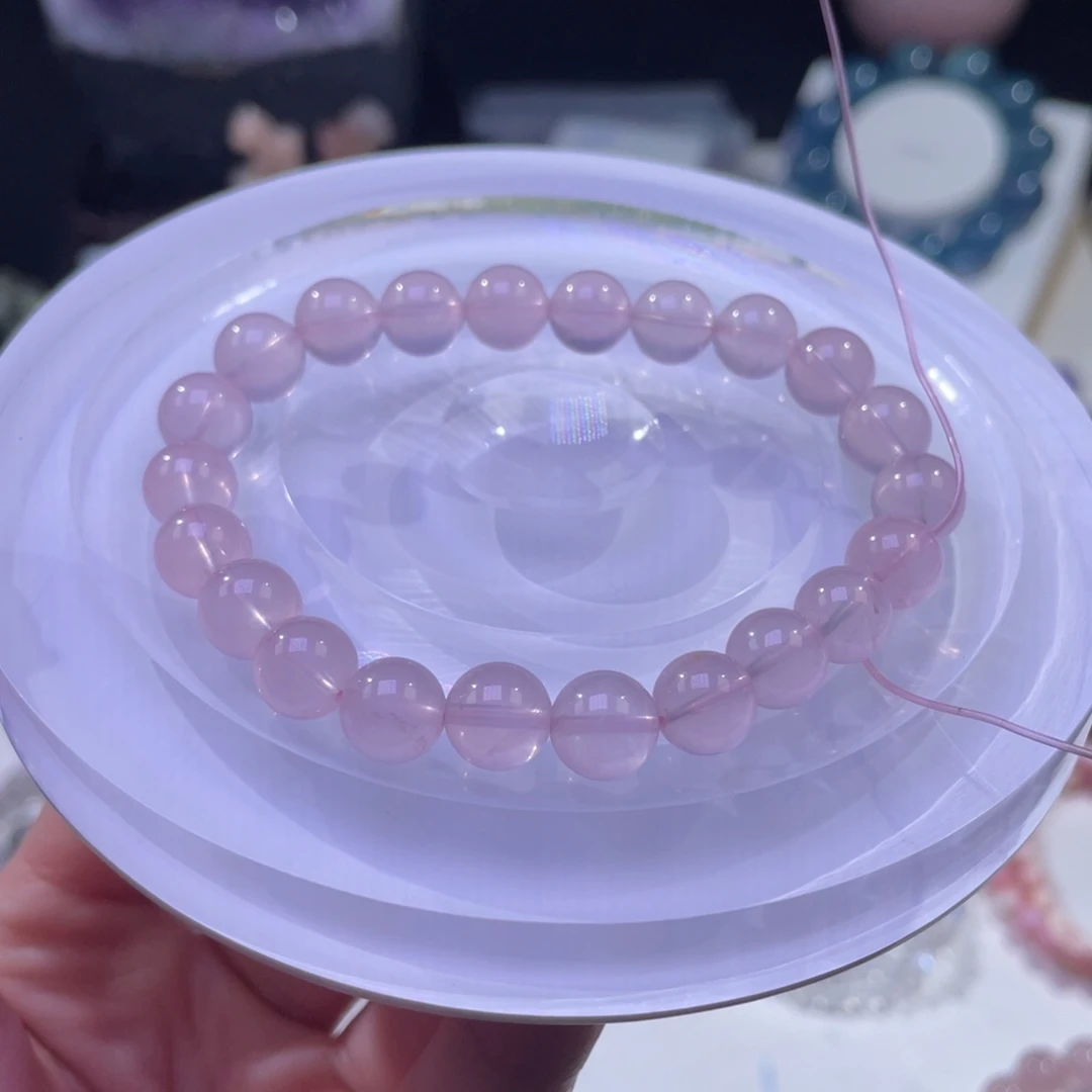 未镶嵌手链水晶超润透蜜桃马粉8+