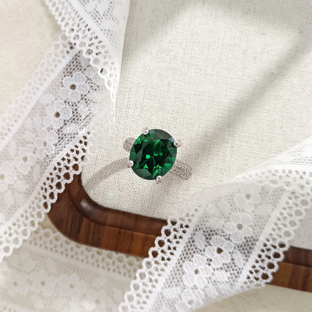 铜合金合成锆石戒指 WFXLM-000507 【绿野梦语】 戒指轻奢精致欧美