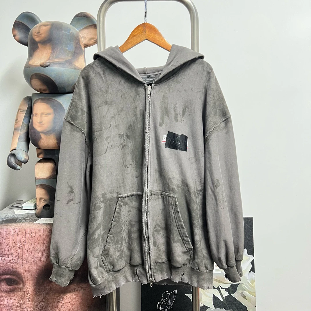 99新 Balenciaga/巴黎世家 泥染海浪外套O1944尺码XS衣长65胸围53