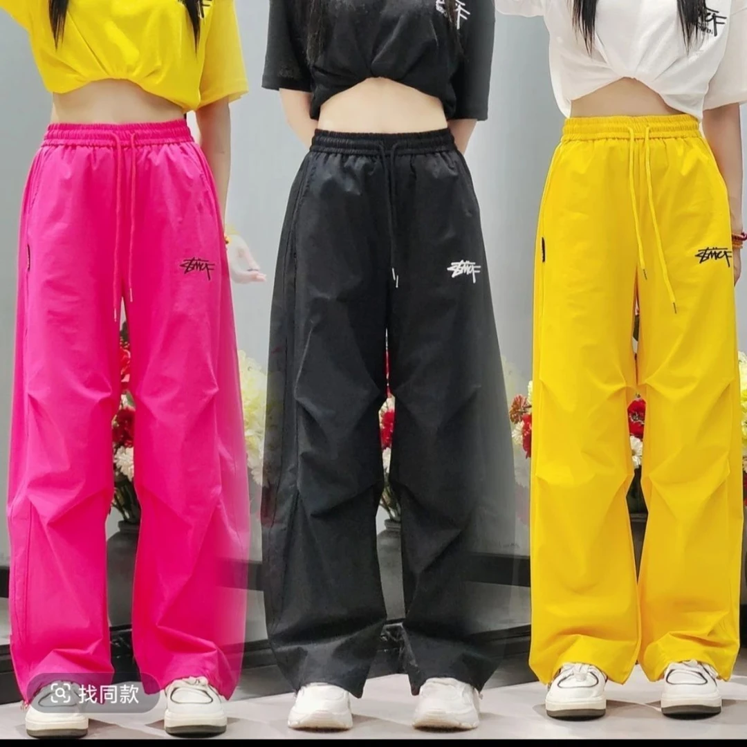 抖音网红紫罗富丽同款夏季曳步舞速干伞兵裤跳广场舞演出服香蕉裤