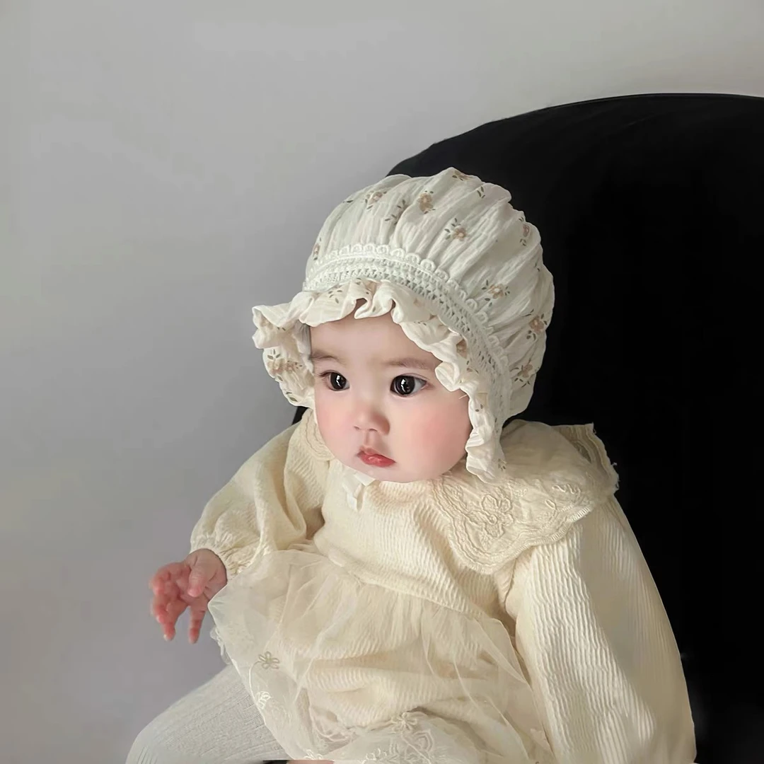 婴儿帽子春秋款婴幼儿公主帽可爱小女孩秋季薄款遮阳女宝宝防晒帽