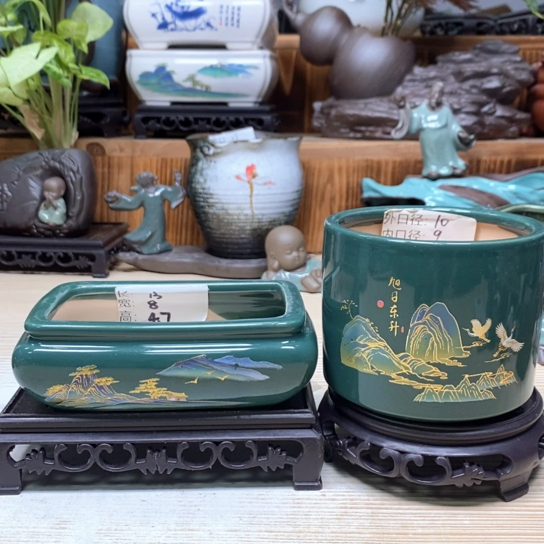 紫砂花盆陶瓷艺术花盆陶瓷