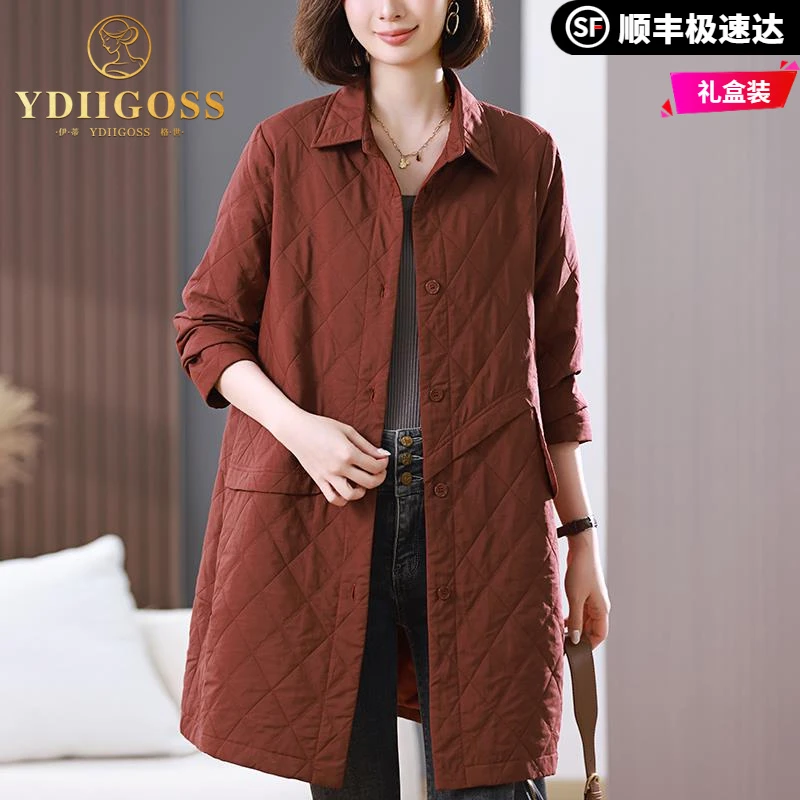 伊蒂格世2025新款春秋季时尚百搭冬季风衣外套女中老年休闲洋气