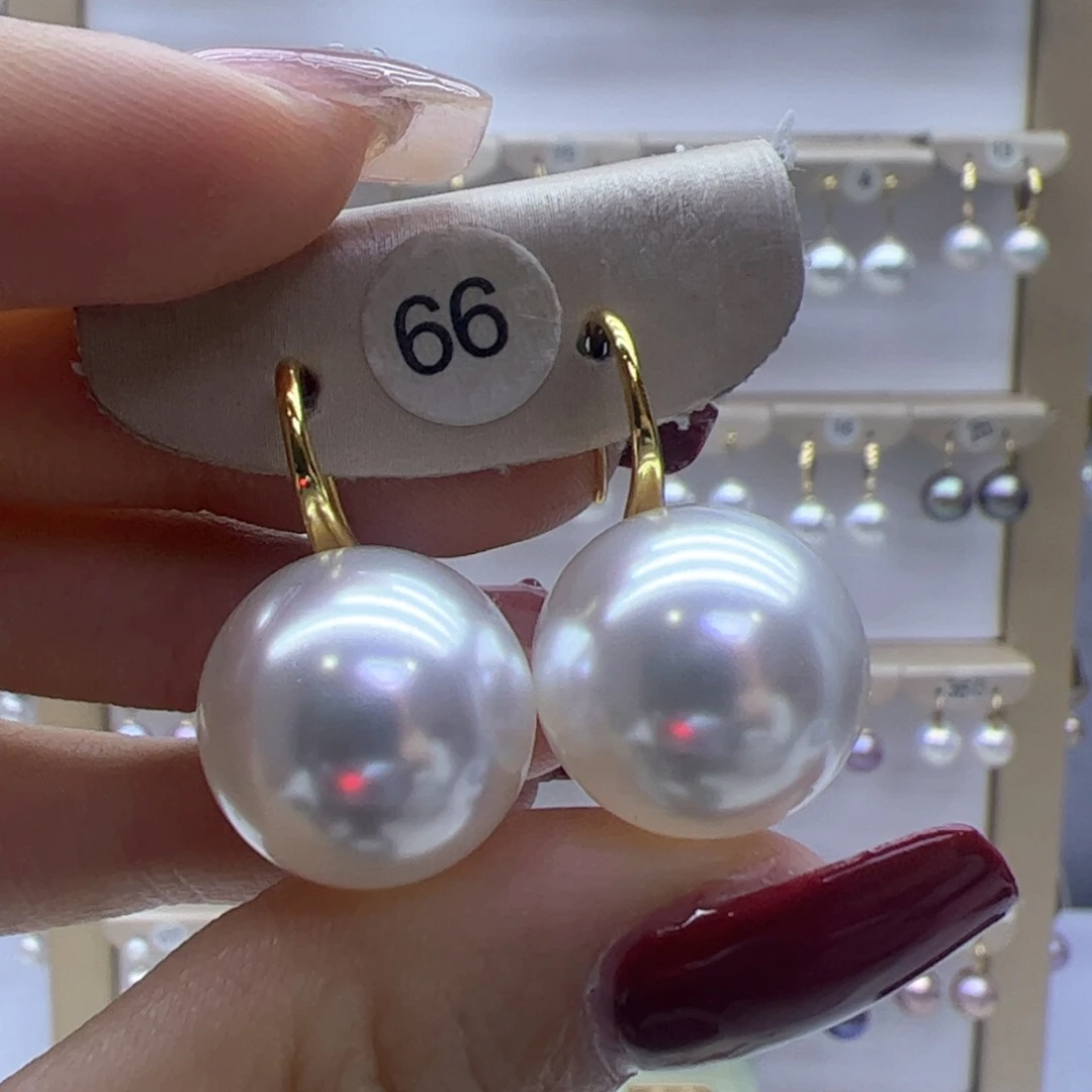 淡水珍珠耳饰18K金镶嵌