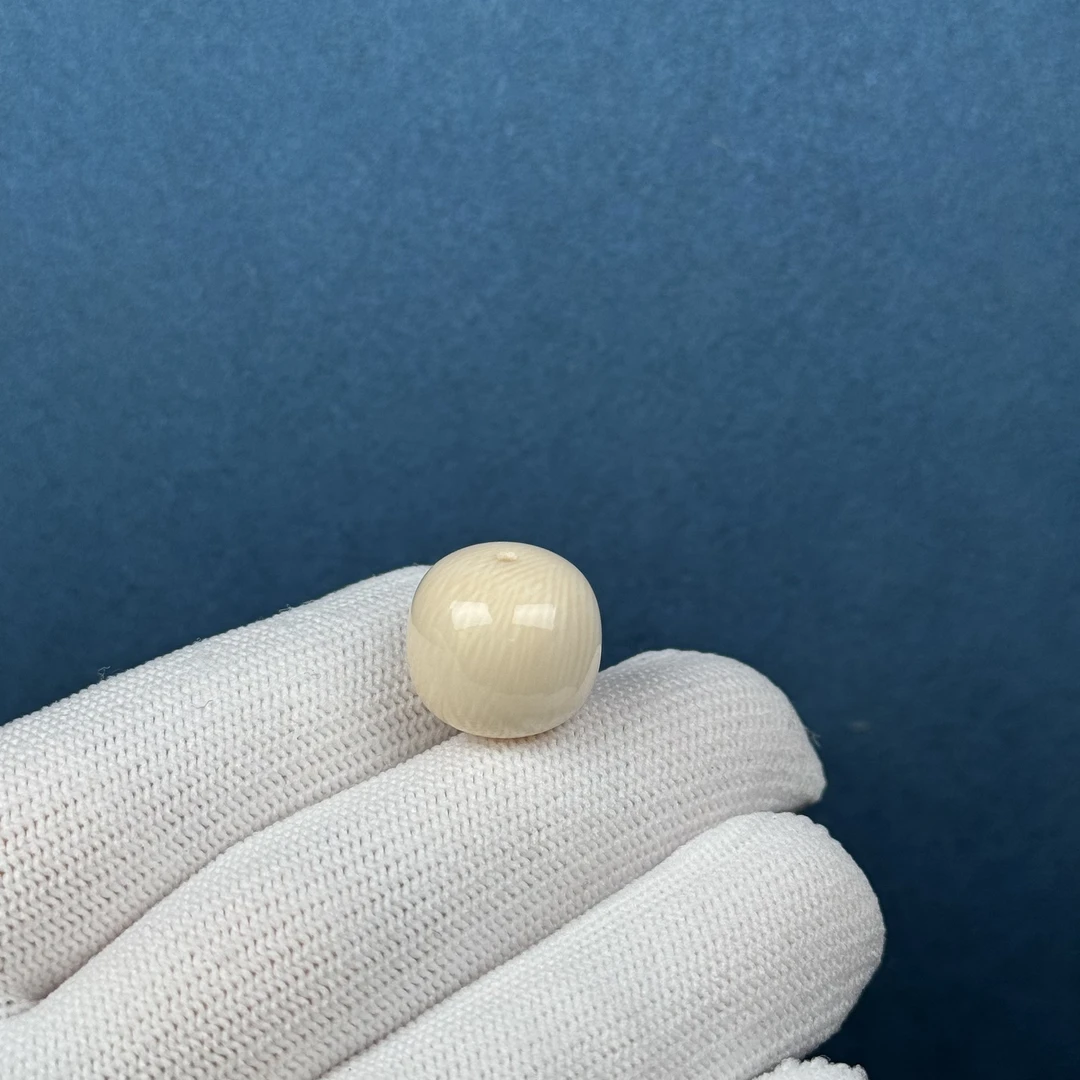 D83-06天然猛犸牙 桶珠墩子约14.5×14mm支持复检假一罚四