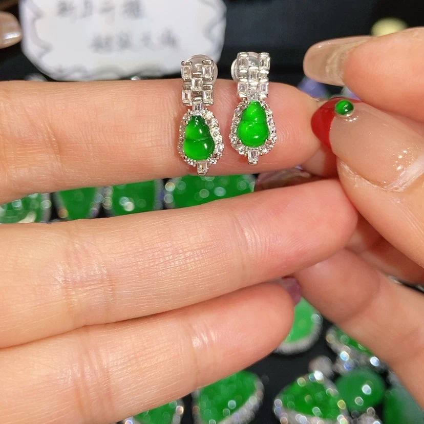 【闪购商品】翡翠耳饰未镶嵌天然翡翠