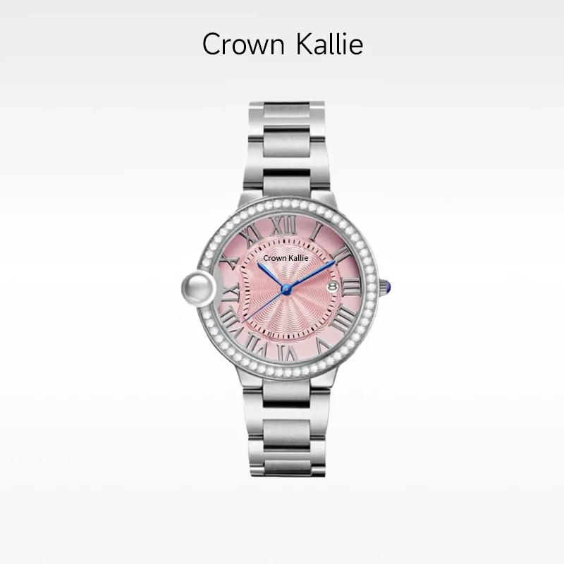 Crown kallie【粉气球】官方自动女士周年限定背透陀飞轮腕表ck8134