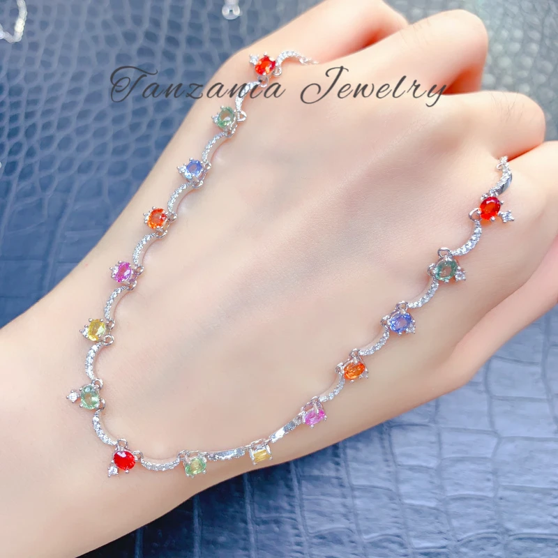 TSCLB167-彩蓝宝项链【单颗约30分】时尚简约款