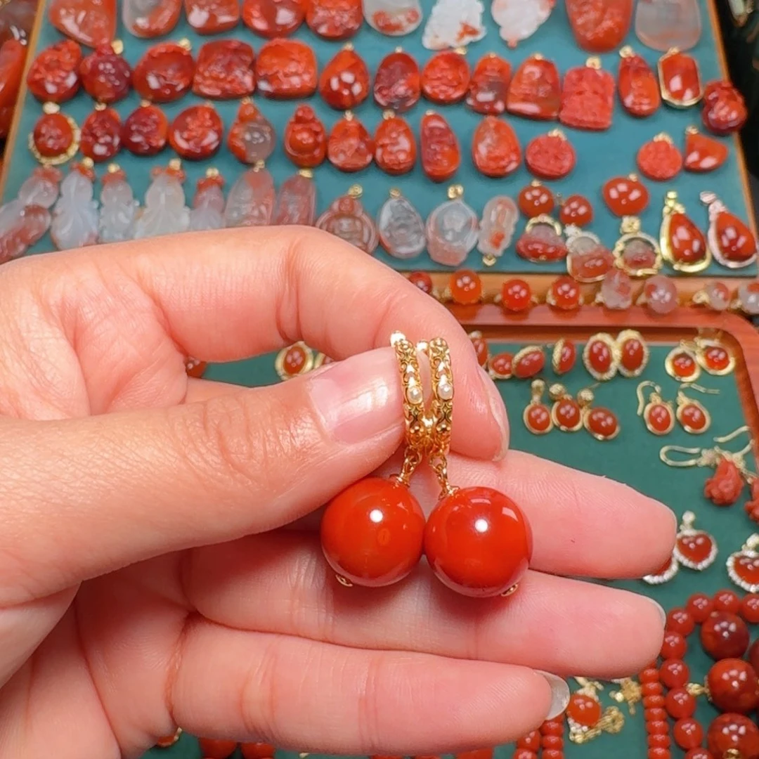 南红玛瑙南红13银S925镶嵌