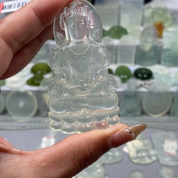 蛇纹石玉颈饰未镶嵌天**视