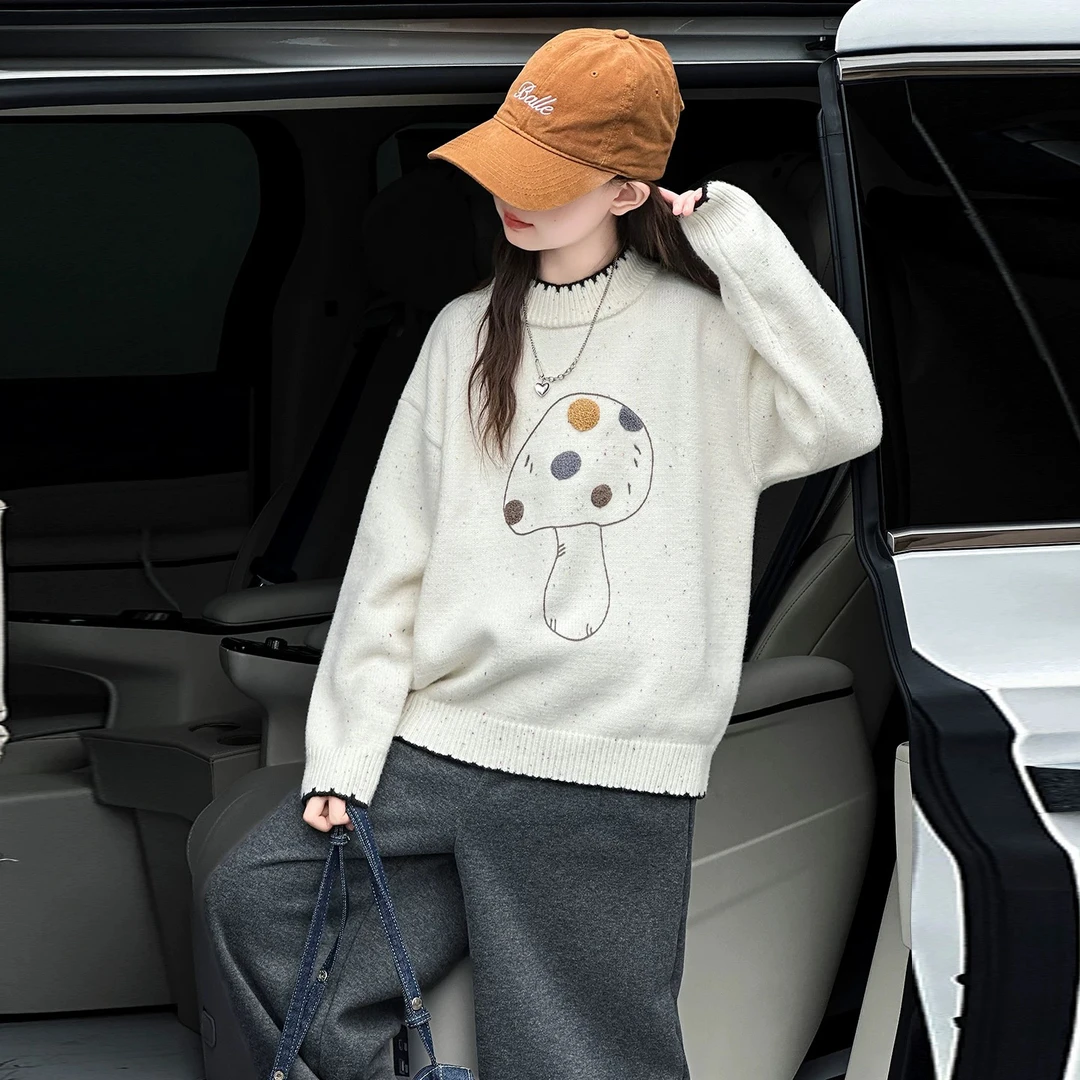 女童毛衣套装2025新款儿童洋气韩版宽松套头两件套中大童时髦百搭