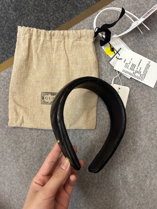 99新 GUCCI/古驰 黑色金扣双G配饰