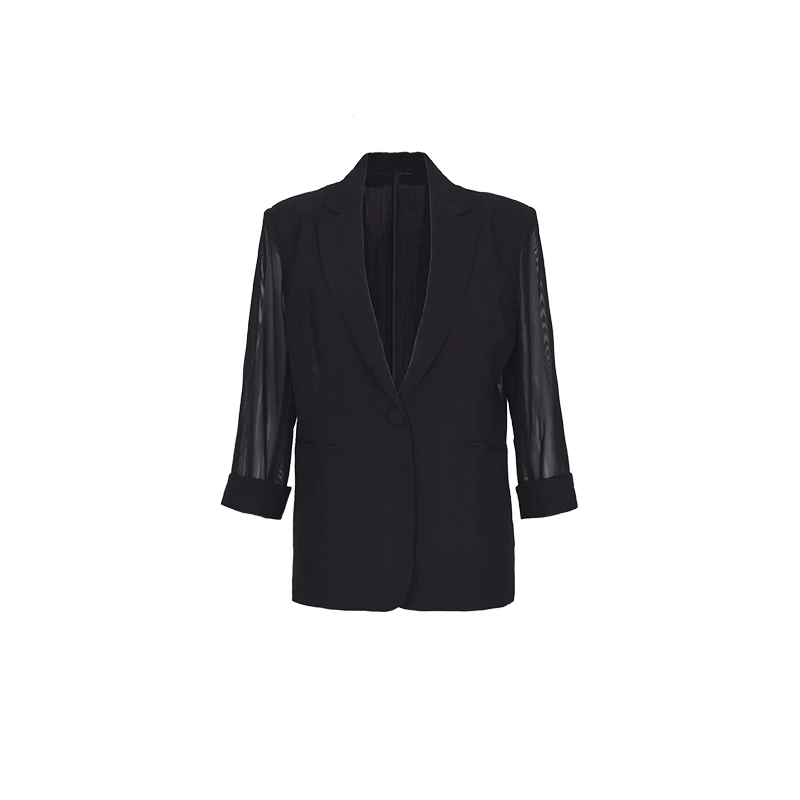 洋气时尚衣服夏季薄款小西装女七分袖修身显瘦通勤西服外套BC