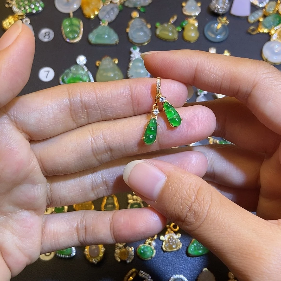 翡翠银S925镶嵌吊坠(不含链)