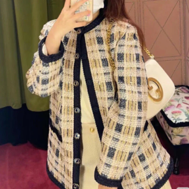 99新 GUCCI/古驰 GUCCI】#古驰 米色粗花呢外套